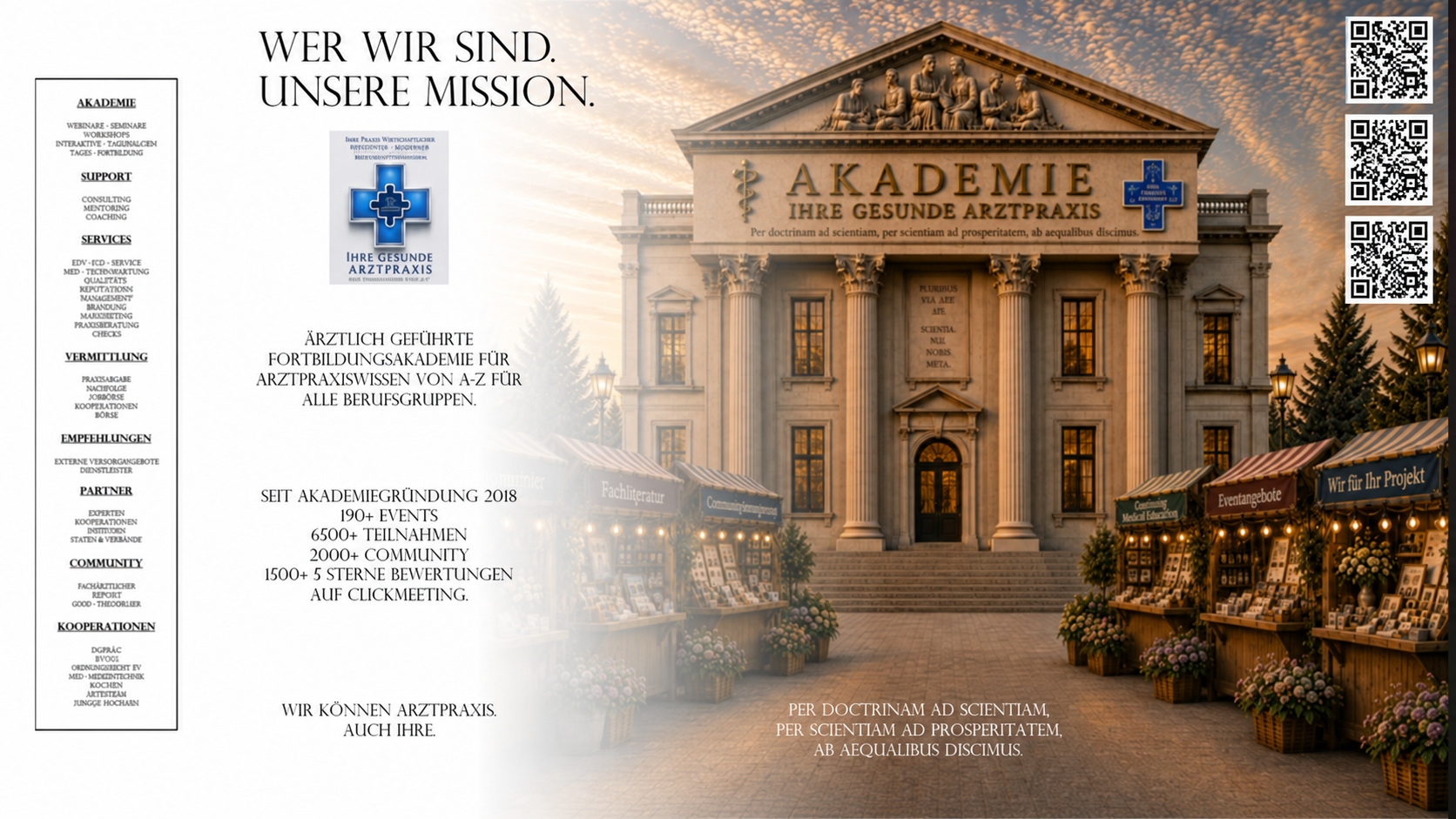 Wer wir sind – unsere Mission: ärztlich geführte Fortbildungsakademie